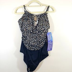 Magicsuit One piece swimsuit brown cream black Size 1X NWT